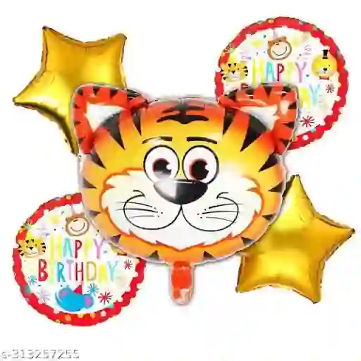 5-Piece Helium Foil Balloon Set - Tiger Shape - شراء السعادة